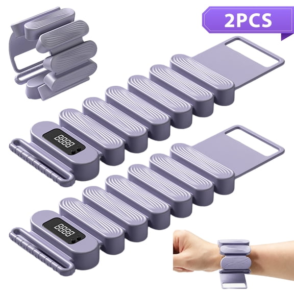 Purple Weighted Wristbands 1.5 lb Pair Adjustable Silicone Wrist Weights for Pilates Walking