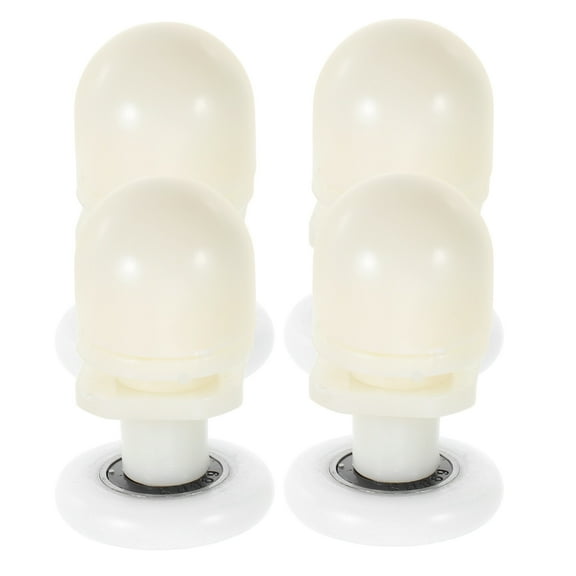 WASHWEPE Bathroom Shower Wheel Smooth Sliding White 4Pcs 1.6X1.0X1.0in