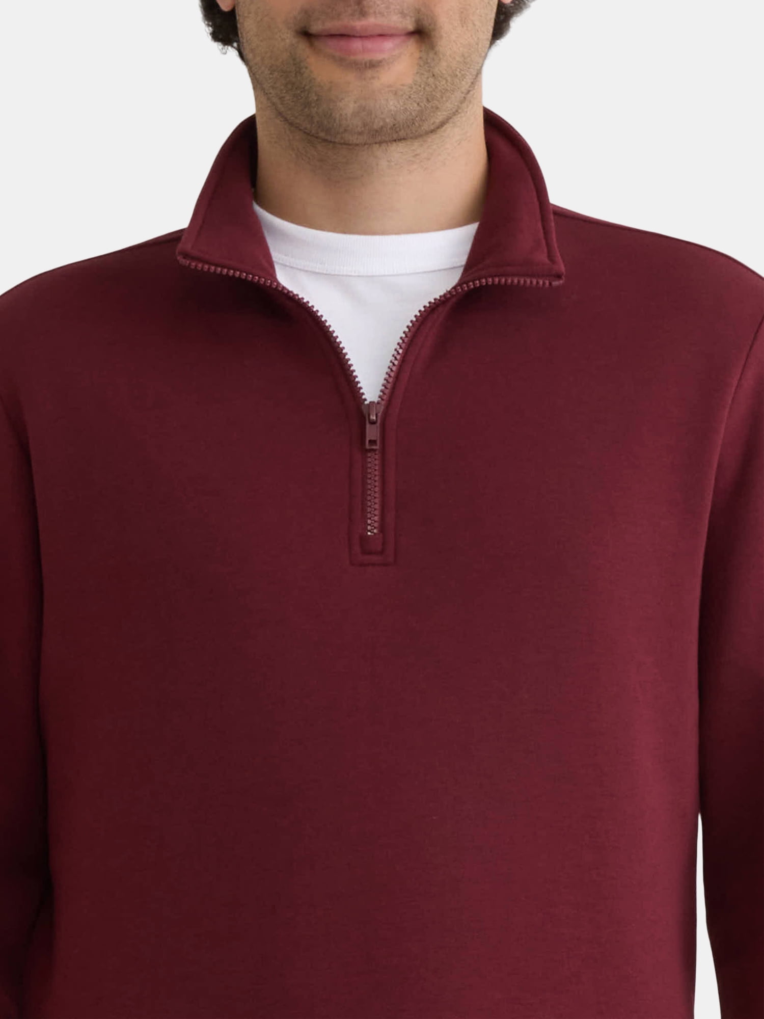 Athletic Works Men's Active Fleece Quarter Zip Sweatshirt, Size XS-5XL