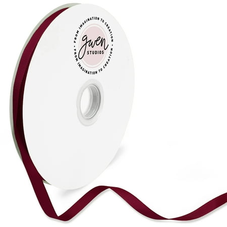 UPC: 0810056349295 | Burgundy Grosgrain Ribbon for Crafts and Bows  3/8  x 100 Yards by Gwen Studios