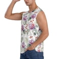 thumbnail image 3 of Lsque Orchids Flowers Print Men's Cotton Blend Sleeveless Muscle Shirts (S-3XL)- Moisture Wicking, Odor Protection, UPF 30+,3X-Large, 3 of 8