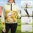 thumbnail image 3 of Uourmeti Sunflower Cartoon Axolotl Youth Zip Up Sweatshirt with Pocket Quarter Zip Up Design Lightweight Athletic Wear Soft Casual Pullover Top Size 13-14, 3 of 7