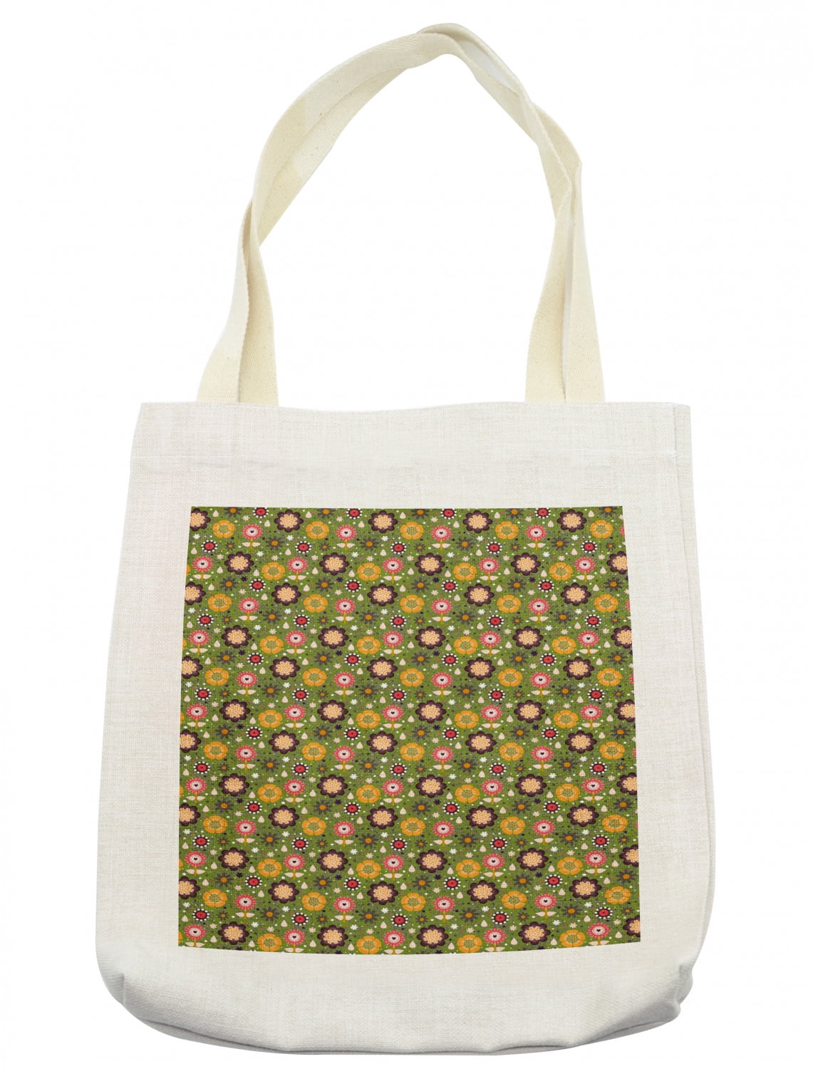 GRHOSE 2-Pack Floral Tote Bags - Botanical Canvas Shopping Bags, Reusable Grocery Bag For Women