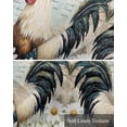 thumbnail image 6 of White Spring Floral Rooster Kitchen Valances for Windows Farmhouse Linen Window Valance Curtain for Living Room Window Treatment Elegant Retro Rooster Valance Rod Pocket Topper Drape, 54 x 18 Inch, 6 of 6