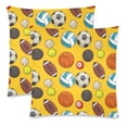 thumbnail image 1 of YUSDECOR Housse de Coussin Design Sports Balles 18x18 Pouces, Ensemble de 2, 1 of 3