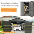 thumbnail image 4 of Miekor Furniture 12x25FT Outdoor Metal Garage Shed, Extra Large Metal Carport with Lockable Double Hinged Doors, Heavy Duty Car Shelter for Car, Truck, Motorcycle and Lawn Equipment, Dark Grey MK9689, 4 of 10