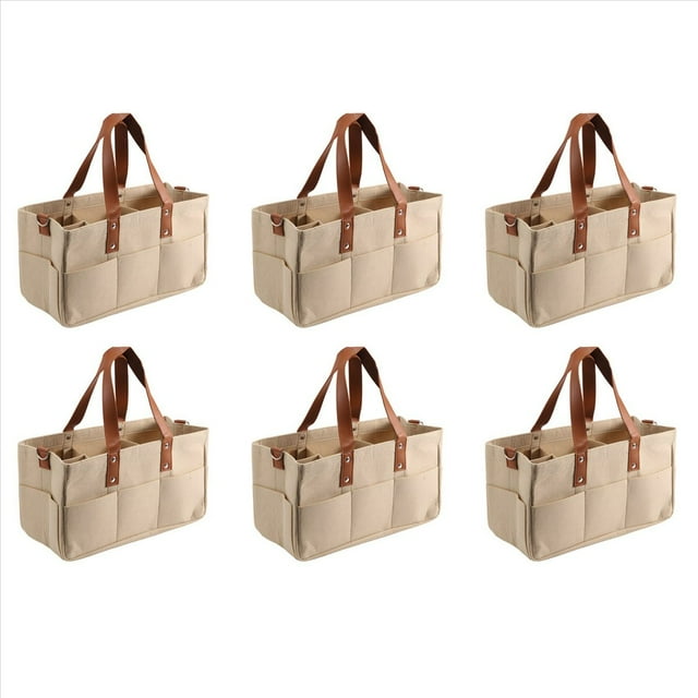 6X Cesta Organizadora de Almacenamiento de Fieltro para Bolsa de Pañales para Bebés con Asa Cajita Cambiador de Pañales Portabebés para Niños A