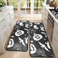 thumbnail image 4 of Kitchen Rugs Sets Of 2,Halloween White Ghosts Pumpkins and Spider Webs Anti Fatigue Kitchen Mat Rugs Non Slip Washable,Decorative Kitchen Floor Mats for Kitchen,Sink,Laundry,17"x47"+17"x47", 4 of 5