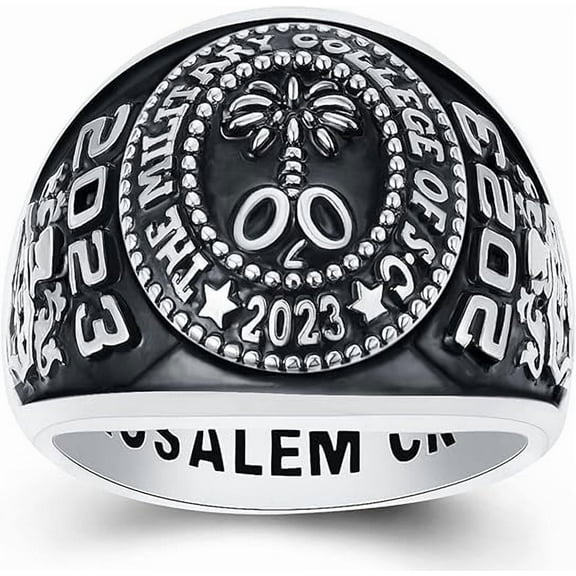 Customizable Class Rings Fully Personalized Class Rings for Men Gold Plated Class Rings 925 Sterling Silver Rings Men's Class Rings Class Rings for Men High School Size 5-15 Men's School Ring