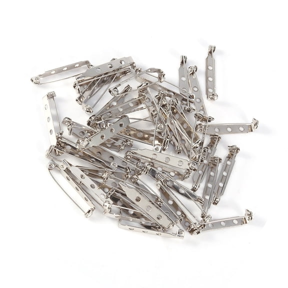 50Pcs Bar Pins 3-Hole DIY Bar Pins Brooch Lock Back Catch Rolling DIY Craft 32mm Sewing Accessories Kit for Clothing Crafts Jewelry Making Unfinished Creative Brooches