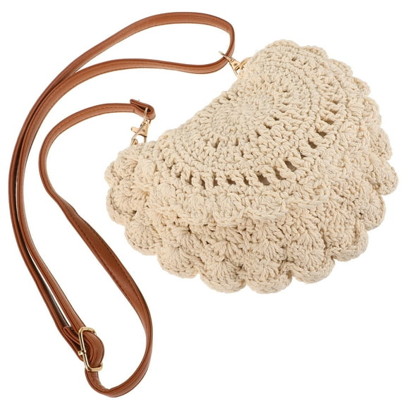 BESTYASH Crossbody Purse for Women Woven Bag Cotton Beige 1Set Holiday Style Multi-use
