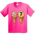 thumbnail image 3 of Inktastic Ice Cream Birthday 67 Dripping Cone Youth T-Shirt, 3 of 5