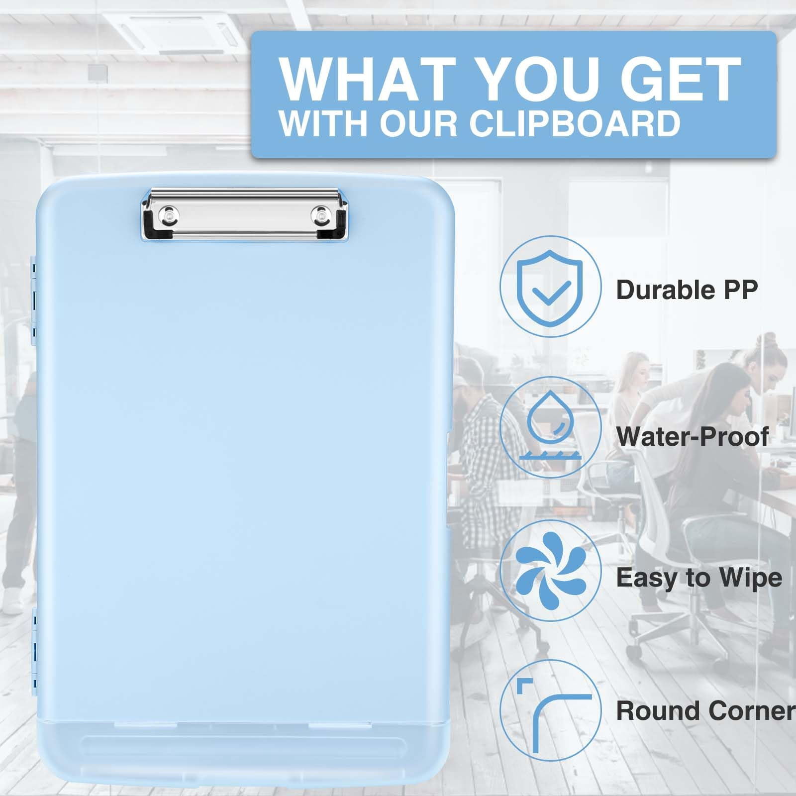 Clipboards With Storage  High Capacity Clip Boards 8.5x11 Heavy Duty Clipboard Folder Plastic Pen Holder For Women Teachers Work School & Office Supplies