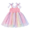 thumbnail image 5 of FYMNSI Baby Girls Tutu Princess Dresses Summer Sleeveless Sequin Glitter Tulle Dress Toddler Ruffle Birthday Sundress 18-24 Months, 5 of 7