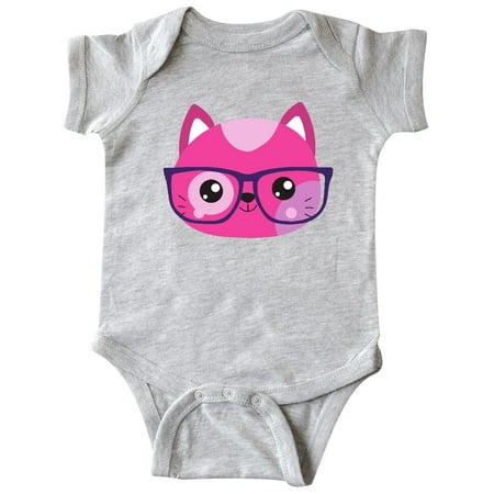 

Inktastic Hipster Cat Cat With Glasses Pink Cat Gift Baby Boy or Baby Girl Bodysuit