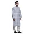 thumbnail image 2 of Atasi Cotton Long Kurta Pajama Set For Men Designer Casual Kurta Pajama Clothing, 2 of 5