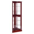 thumbnail image 5 of Royard Oaktree 72" Retro Lighted Corner Curio Cabinet with Glass Doors, Shelves, and Mirror Back, 5 of 9