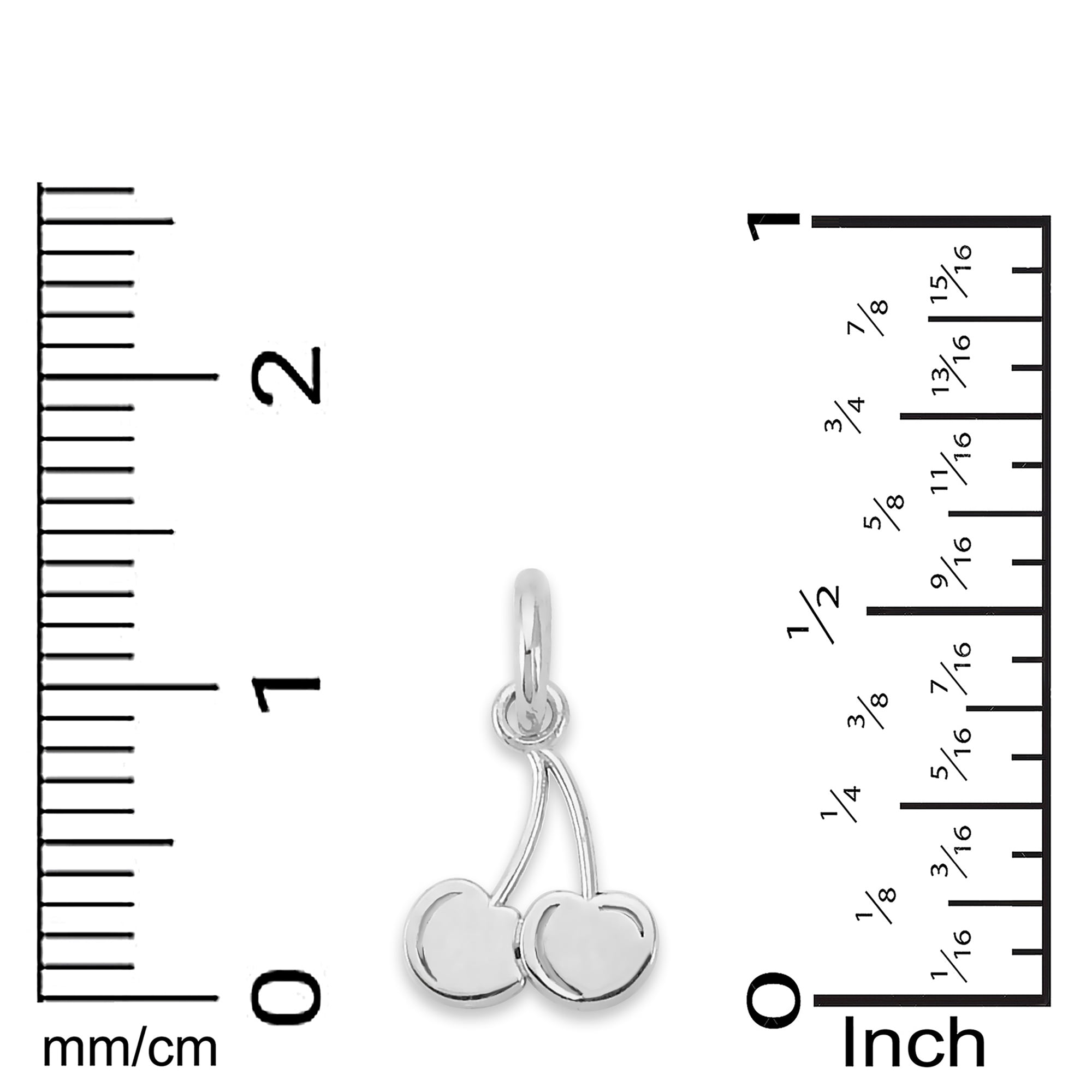 Golden Fire 925 Sterling Silver Cherry Charm - Symbol Fruit Jewelry Gifts for Her