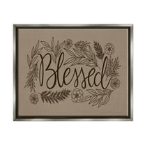Blessed Flower Botanical Border Botanical & Floral Graphic Art Luster Gray Framed Art Print Wall Art