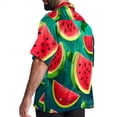 thumbnail image 3 of Watermelon Men's Short Sleeve Button Down Casual Poplin Shirts for Summer Beach, Printed Design - Unisex, 3 of 6