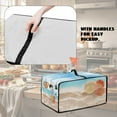 thumbnail image 6 of ZIATUBLES Shell Beach Print Toaster Oven Cover Linen-Look Polyester Fabric Appliance Dust Cover Large Size Stain Resistant Kitchen Countertop Decor Organization, 22.5" x 18.5" x 13", 6 of 8