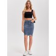 thumbnail image 3 of DARING DIVA Women's Denim Above the Knee Pencil Skirt Small Dark Gray Blue, 3 of 7