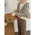 thumbnail image 4 of Striped Cardigan for Women Long Sleeve Striped Sweater Button Knitted Open(Uniform Size), 4 of 6