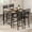 Embossed Black, variant on Dining Table Set for 4 with Corner Protector, Kitchen Table Set with Footrest & Backrest, Counter Height Table with 4 Upholstered Bar Chairs, Space-Saving Dining Furniture for Apartment, Living Room