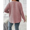 thumbnail image 5 of Women Plus Top 5XL Sweater Top Tunic Top Pullover Lady Top Long Sleeve Daily V-neck Autumn Daily Sweater Top Loungewear Striped Cogild, 5 of 5