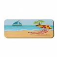 thumbnail image 1 of Graphic Beach Computer Mouse Pad, Summer Leisure Scene at Coast Ocean Sailboat Parasol and Chair Cartoon Style, Rectangle Non-Slip Rubber Mousepad Large, 31" x 12", Multicolor, by Ambesonne, 1 of 2