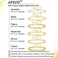 thumbnail image 3 of APSVO 6 Pcs 18K Gold Plated Ankle Bracelets for Women Cuban Figaro Paperclip Singapore Satellite Mirror Anklet Set Birthday Christmas Jewelry Gifts Teen Stocking Stuffers Adults, 3 of 6