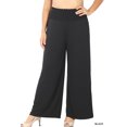 thumbnail image 3 of Zenana Women & Plus Smocked Wide Waistband Flared Bottom Casual Lounge Gaucho Pants, 3 of 4