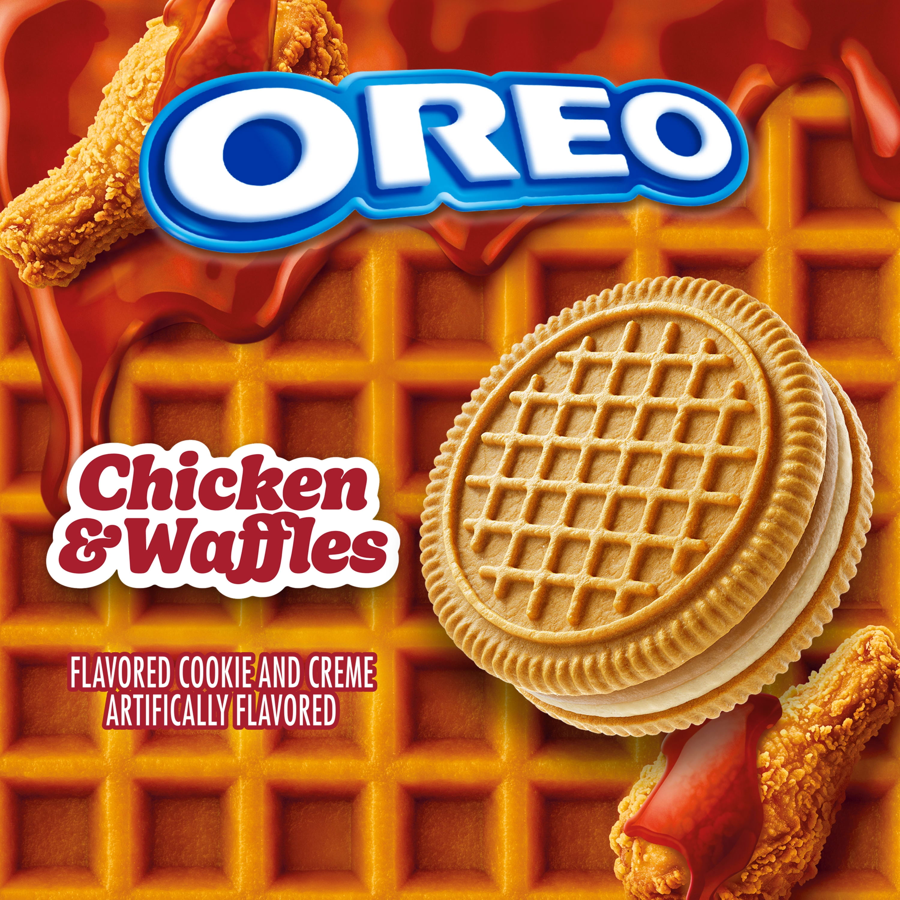 OREO Chicken and Waffles Sandwich Cookies, Limited Edition, 10.68 oz