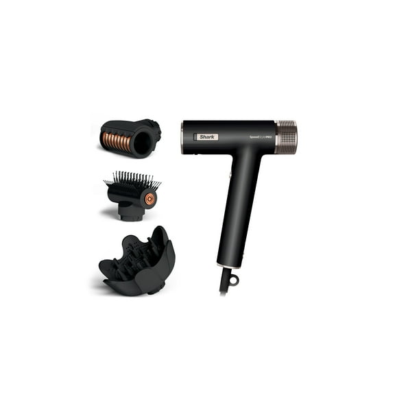 Shark SpeedStyle Pro Hair Dryer System with Scalp Shield and IQ Speed Styling & Drying Suite, Black, for Curly and Coily Hair, Black HD732