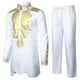 thumbnail image 3 of Traje tradicional de dos piezas para hombre de Cagnkofi: camisa bordada de manga larga con botones y pantalones, chándal., 3 of 4