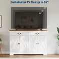 thumbnail image 3 of COZONY 33.5" Farmhouse Buffet Cabinet with 2 Doors and 1 Drawer, Adjustable Shelves Coffee Bar for Dining Room, Entryway, Kitchen,Walnut+white, 3 of 11