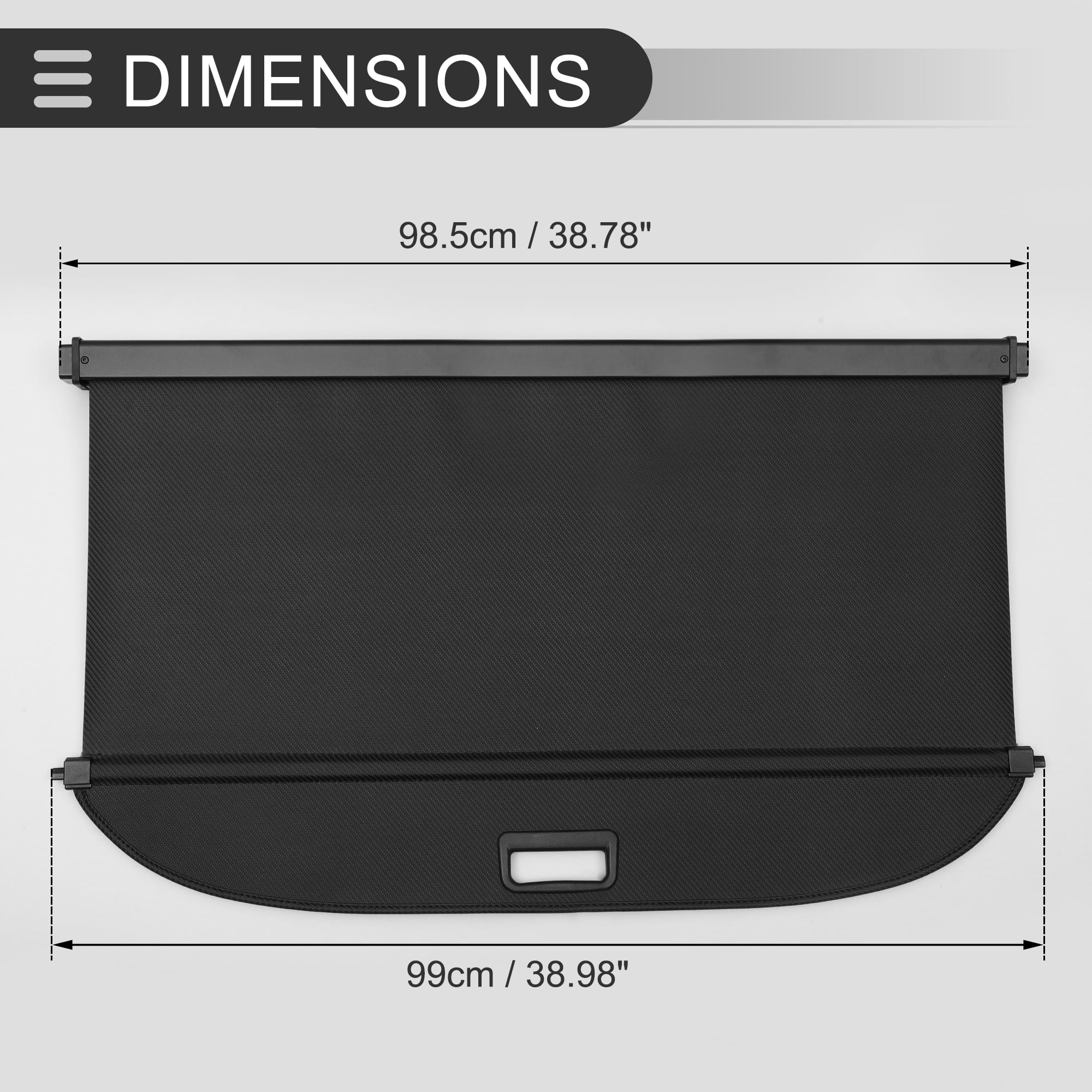Unique Bargains Retractable Cargo Cover for Toyota Rear Trunk Parcel Privacy Screen Black