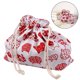 thumbnail image 5 of EeaseMX Bolsa bento japonesa gruesa de doble capa con cordón de algodón y cáñamo (roja), 5 of 7