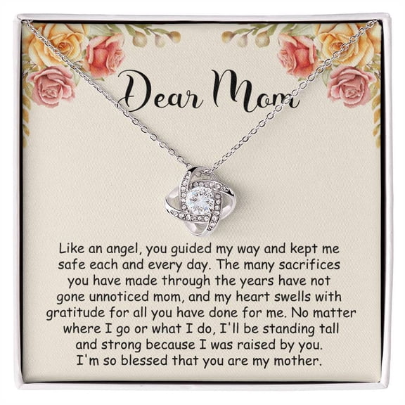 To My Mom Mother Day For Mom Necklace, A Meaningful Necklace Perfect For Anniversaries, Birthdays, Valentine V7658, White Love Knot Necklace