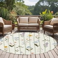 thumbnail image 4 of Round Rug 6Ft Washable Non-Slip, Spring Floral Circle Area Rugs for Living Room Bedroom, Summer Botanical Sage Green Striped Indoor Floor Mats Carpet Runner for Home Decor Aesthetic, 4 of 8