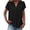 Blue #200, variant on Button Down Shirts for Women Short Sleeve Tops V Neck Collar Solid Color Blouses Business Casual Outfits Blue 2XL