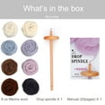 thumbnail image 3 of DICHA 3 Inch Drop Spindle Kit- High Low Whorl Wooden Spindles with 8 Oz Merino Wool/Top and Instructions-Weaving Spinning Wheels for Beginners-All in A Gift Box-Perfect Spinner Gifts, 3 of 4