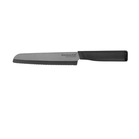 

Kitchenaid Classic Ceramic Serrated Bread Knife with Endcap and Blade Cover 6-inch Black