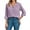 Purple, variant on Long Sleeved Spring Fall Women's Chiffon V-Neck Button-Up Casual Pure Color Blouse for Business