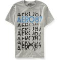 thumbnail image 1 of Aeropostale - Camiseta gráfica para hombre Stacked Aero, gris, mediana, 1 of 1