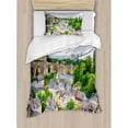 thumbnail image 3 of Landscape Duvet Cover Set King Size, View of Old Town Area Luxembourg City Touristic Destination European Scenic Photo, Decorative 3 Piece Bedding Set with 2 Pillow Shams, Multicolor, by Ambesonne, 3 of 3