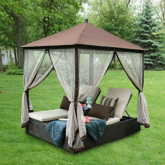 Garden Winds Replacement Canopy Top for Arden Lounge Gazebo - Riplock 350 - BEIGE