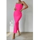 thumbnail image 4 of Vestido PRETTYGARDEN Maxi Tubo Sin Tirantes Rojo Rosa M, 4 of 6