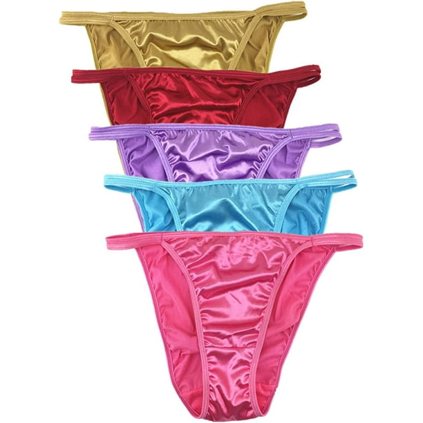 Colorful Star 5 Pack Women's Sexy Satin Panties