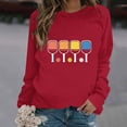 thumbnail image 1 of DPTALR T-Shirt à Manches Longues pour Femmes à Col Rond Imprimé Blouse Ample Chandails Sans Capuche, 1 of 4